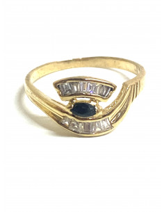 Anillo Zafiro y Circonitas