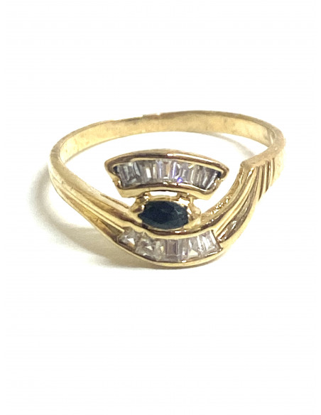 Anillo Zafiro y Circonitas