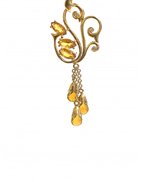 Colgante ámbar y diamantes