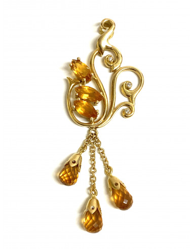 Colgante ámbar y diamantes