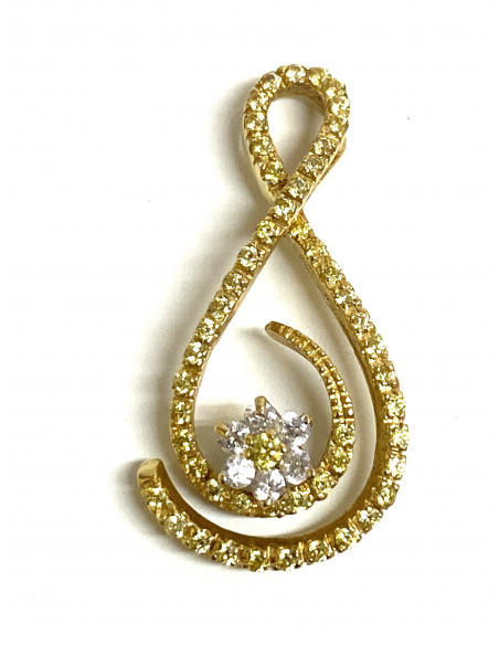 Colgante Citrinos Flor