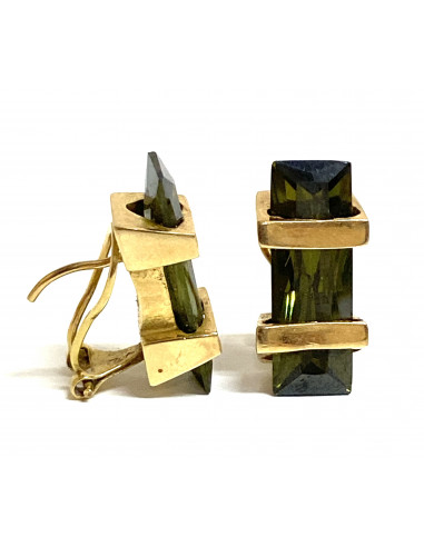 Pendiente Turmalina Verde Art Decó