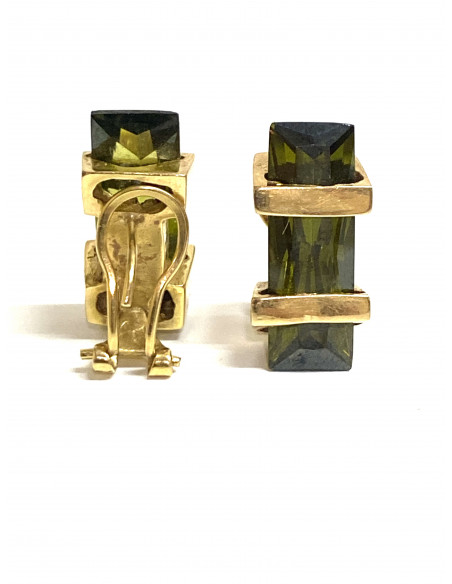 Pendiente Turmalina Verde Art Decó