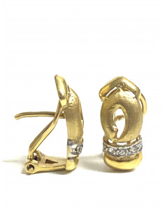 Pendientes en oro de 18 kilates y circonitas