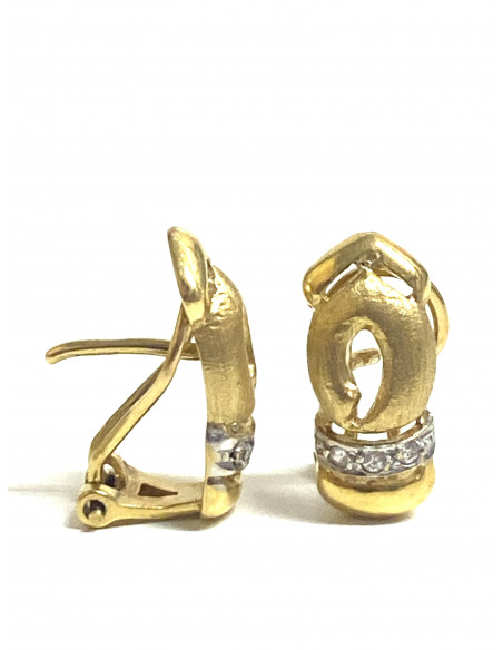 Pendientes en oro de 18 kilates y circonitas