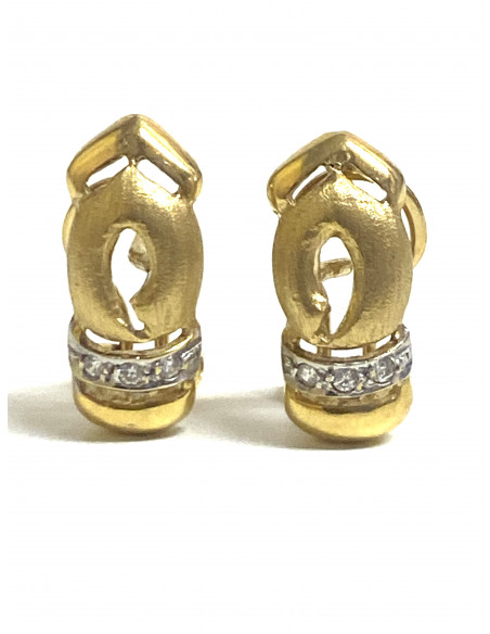 Pendientes en oro de 18 kilates y circonitas