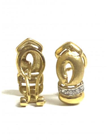 Pendientes en oro de 18 kilates y circonitas