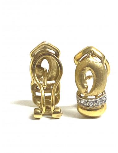 Pendientes en oro de 18 kilates y circonitas