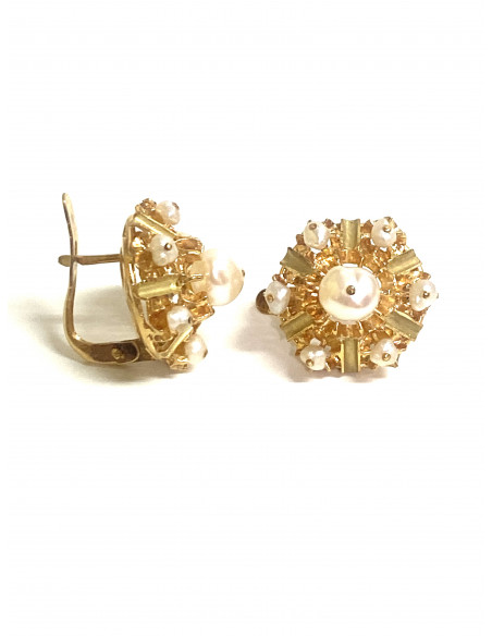 Pendientes oro y Perla Cultivada