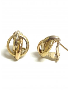 Pendientes oro bicolor trenzados 2