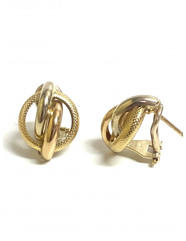 Pendientes oro bicolor trenzados
