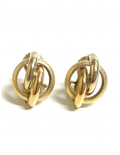 Pendientes oro bicolor trenzados