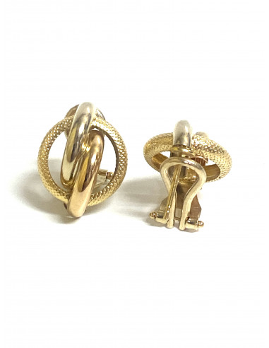 Pendientes oro bicolor trenzados