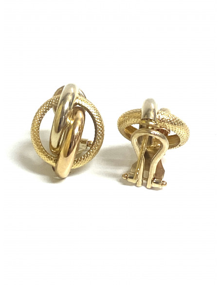 Pendientes oro bicolor trenzados