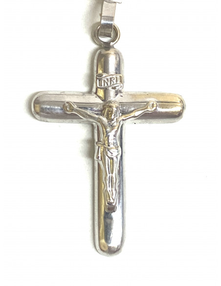 Cruz Cristo Oro Blanco