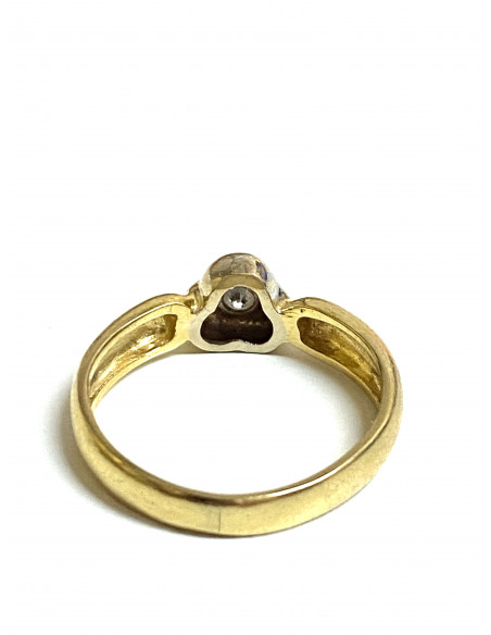 Anillo trébol diamante