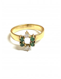 Anillo brillantes y esmeraldas