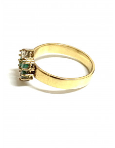 Anillo brillantes y esmeraldas 2