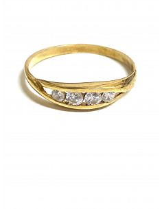 Anillo oro y circonitas