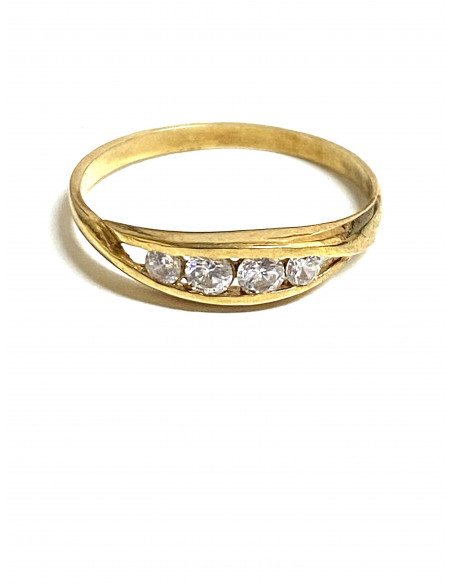 Anillo oro y circonitas