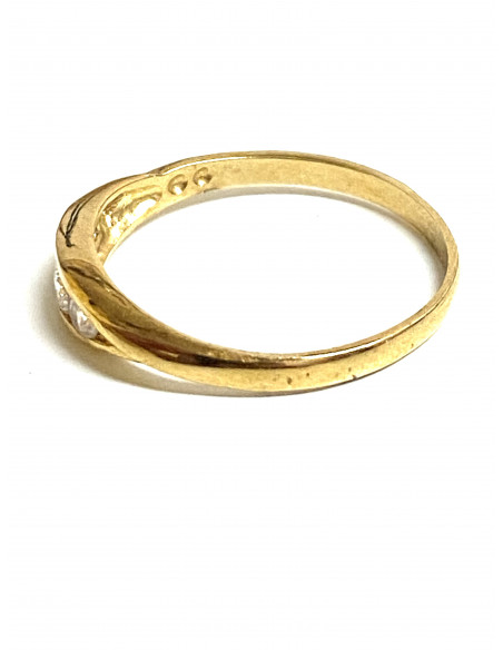 Anillo oro y circonitas