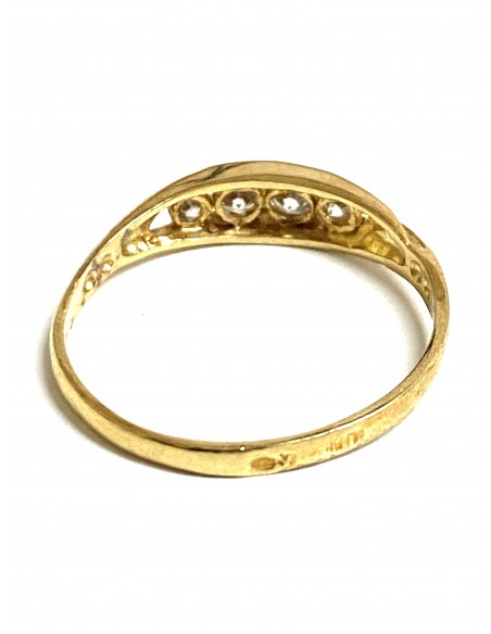 Anillo oro y circonitas