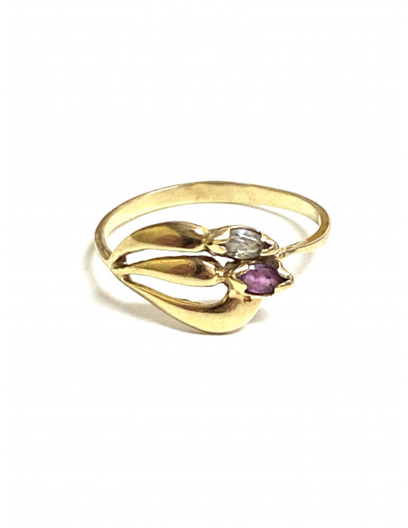 Anillo oro con circonitas