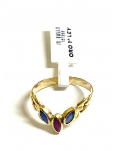 Anillo mujer oro y circonitas