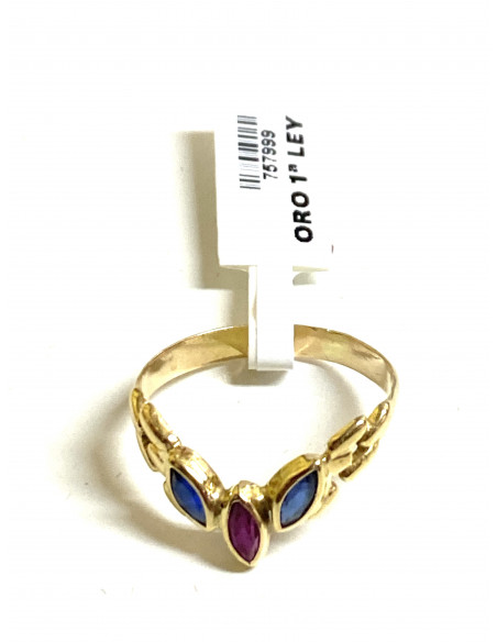 Anillo mujer oro y circonitas