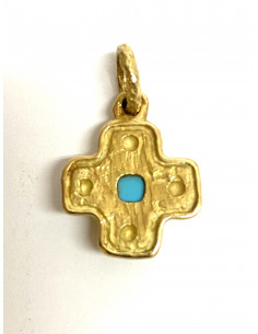 Cruz de oro y turquesa 2