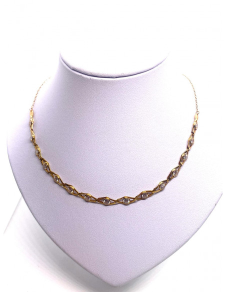 Gargantilla oro y circonitas