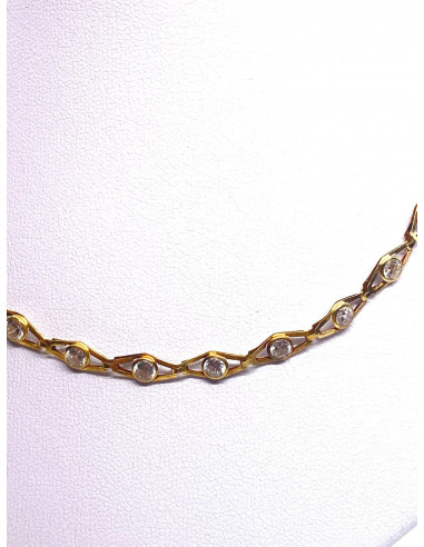 Gargantilla oro y circonitas