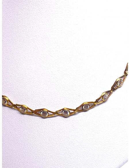Gargantilla oro y circonitas