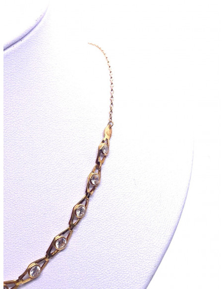 Gargantilla oro y circonitas