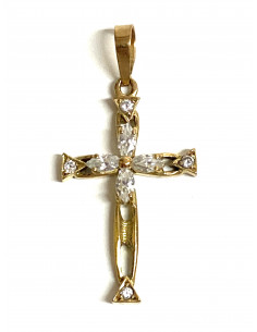Cruz oro y circonitas