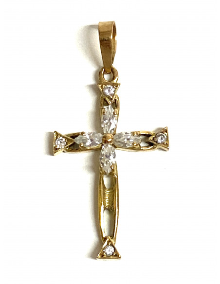Cruz oro y circonitas