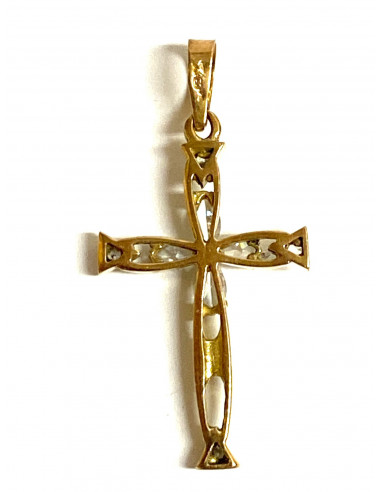 Cruz oro y circonitas