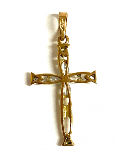 Cruz oro y circonitas